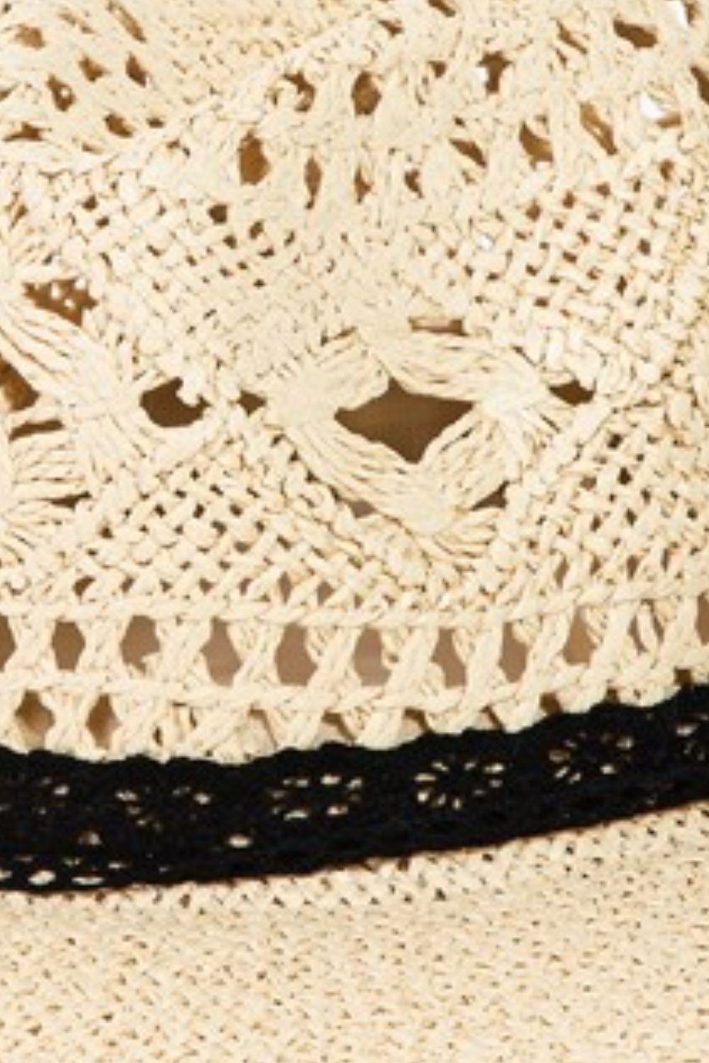 Fame Openwork Lace Detail Wide Brim Hat