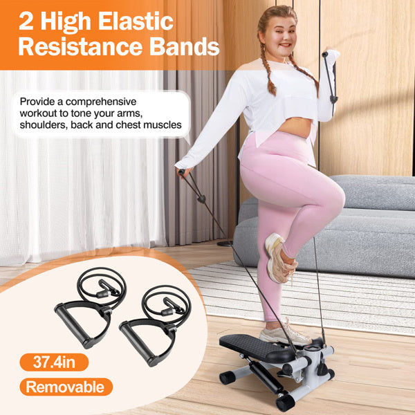 Mini Fitness Step Machine With Resistance Band & LCD Display Screen