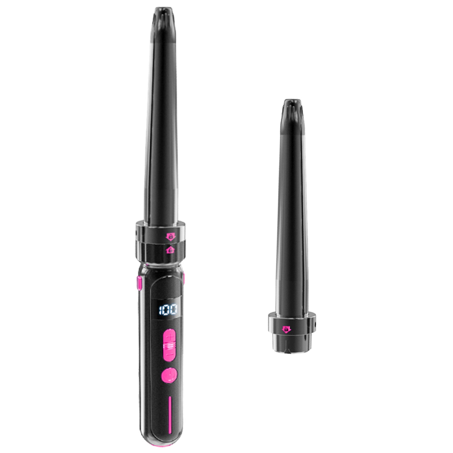 LUSTROUS HAIR 7-in-1 Curly & Straight Interchangeable Curling & Flat Iron Wand Set