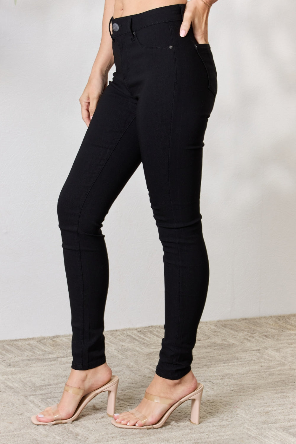 Superstretch Mid-Rise Black Skinny Jeans