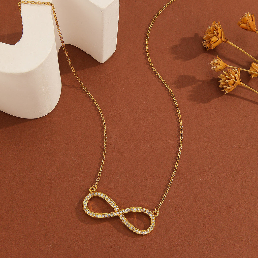 1pc Simply Exquisite Sparkling Symbol 8/Love Pendant Necklace