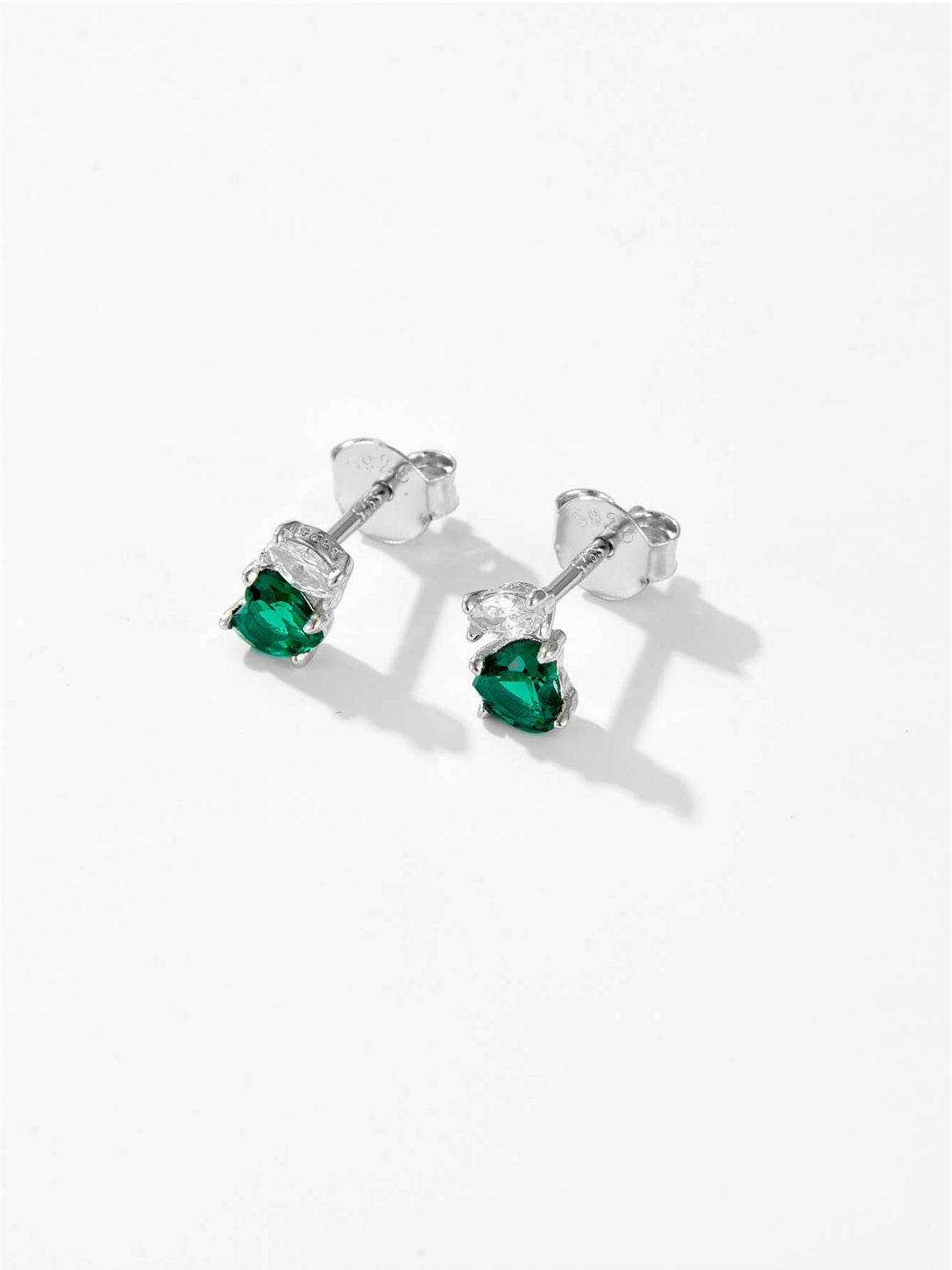 925 Sterling Silver Inlaid Zircon Stud Earrings