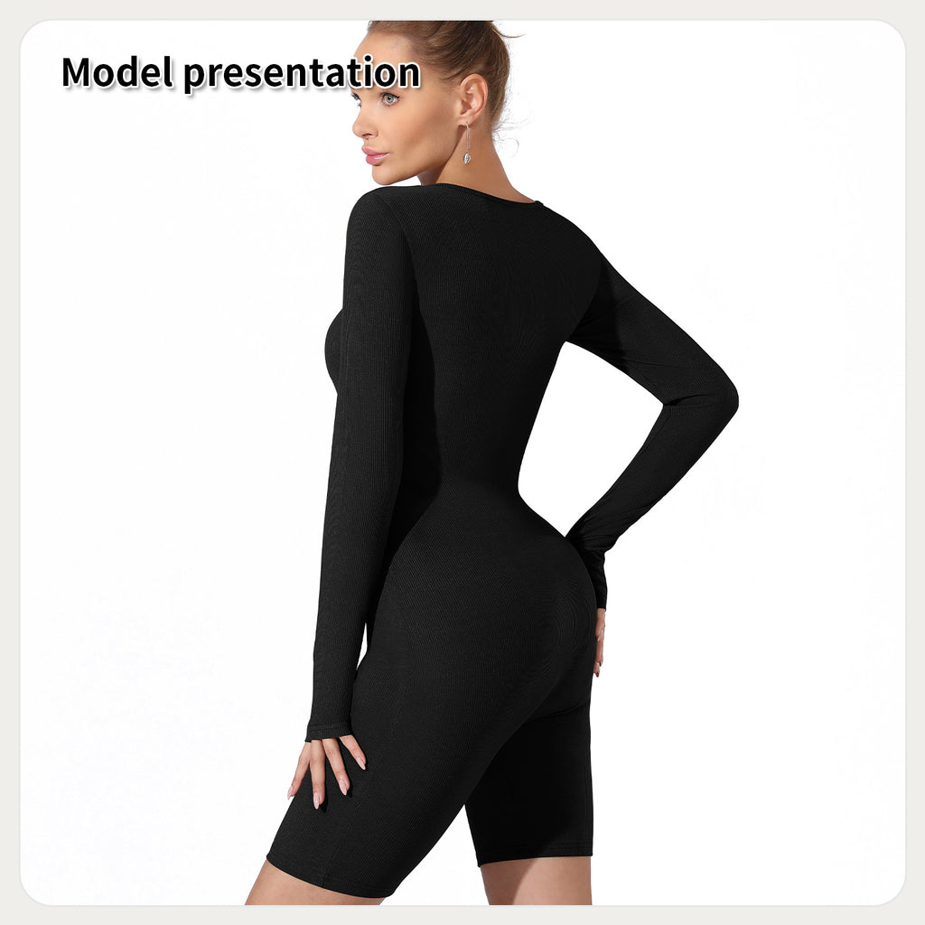 Women's Simple Solid Color Midi Activewear Jumpsuit