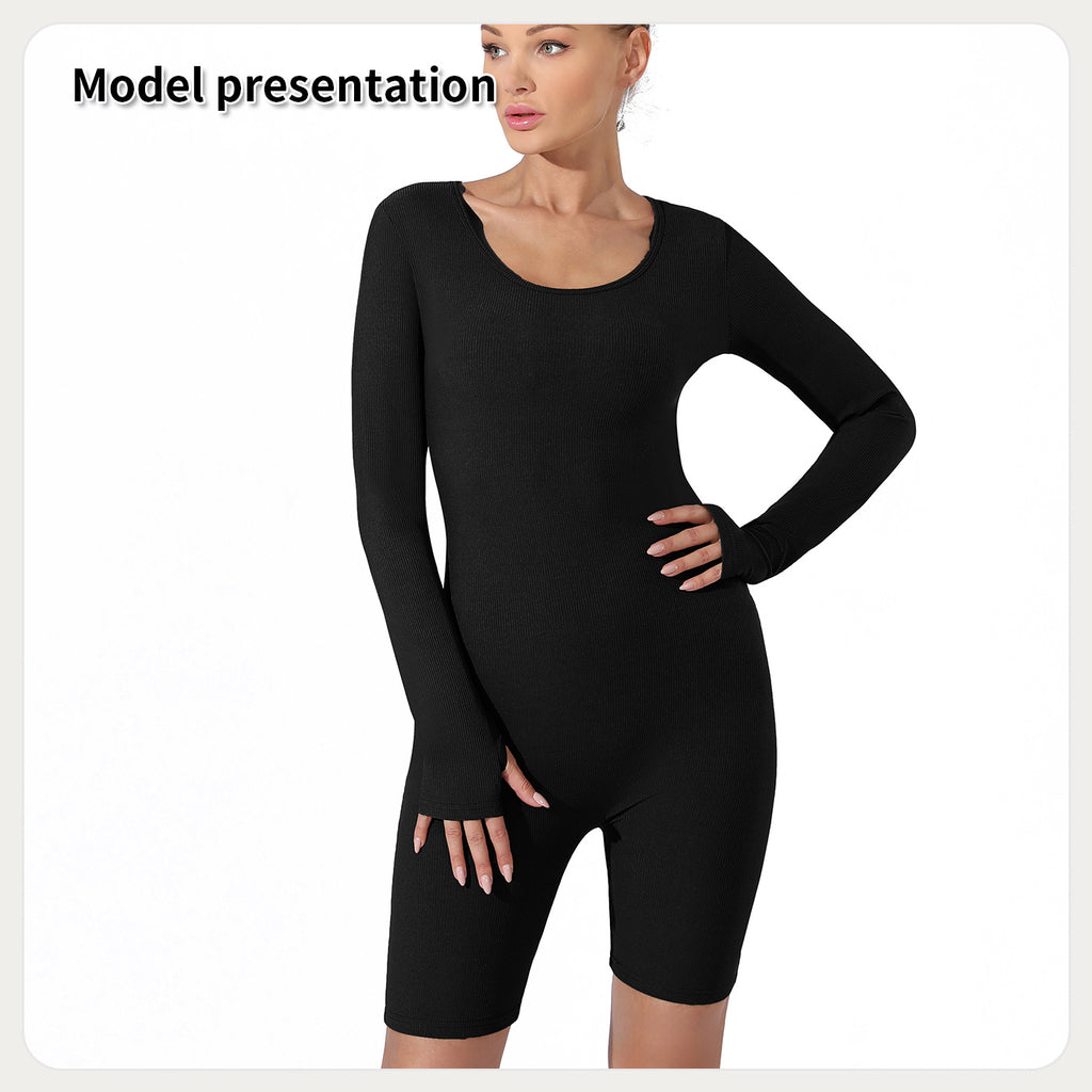 Women's Simple Solid Color Midi Activewear Jumpsuit