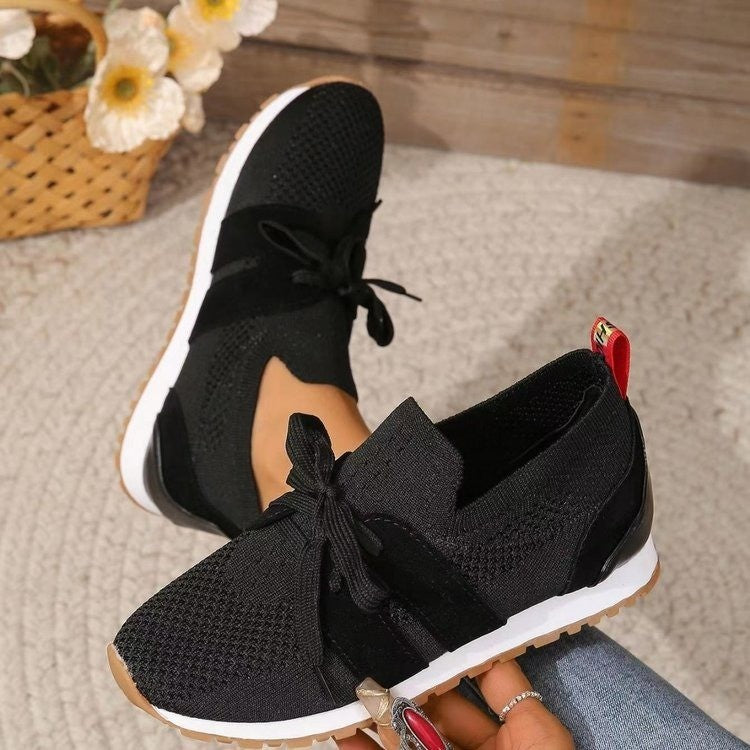 New Lace Up Womens Mesh Flats