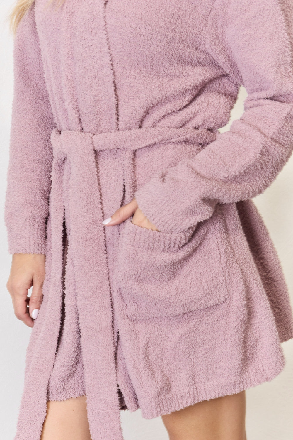 Hailey & Co Tie Front Long Sleeve Robe