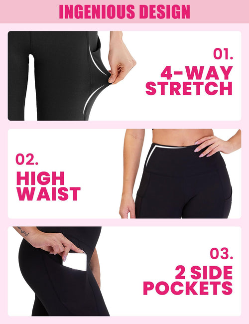3-Pack Cropped High-waisted Oblique Pocketed Yoga Pants