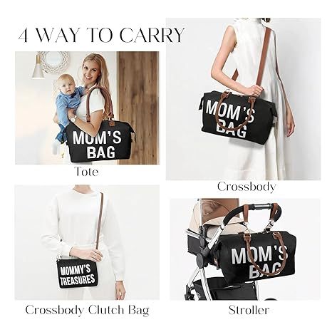3-Pc Weekender Mom Traveling Duffel Bag Set