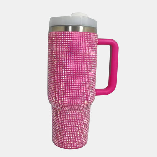 Rhinestone Stainless Steel Insulated Tumbler 40 oz- Premium High Quality Travel Mug Hot and Cold Drinks - Durable, Reusable, , Multipurpose, and Sparkling Diamond Studded Series Design