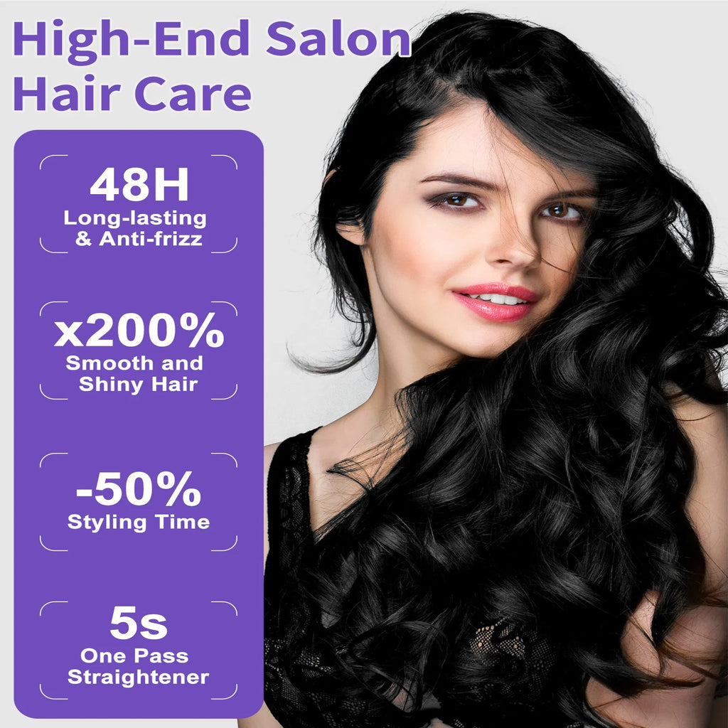 YEVYO Professional High-end Salon 24 Hour Anti-frizz Vapor Straightening Titanium Iron