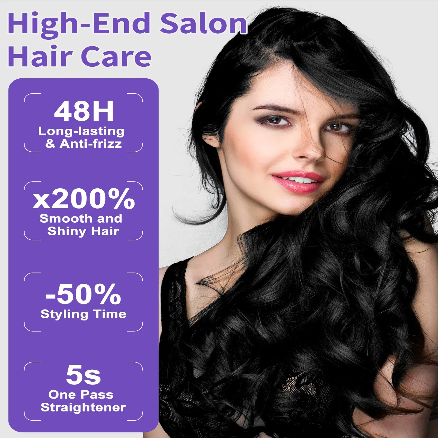 YEVYO Professional High-end Salon 24 Hour Anti-frizz Vapor Straightening Titanium Iron