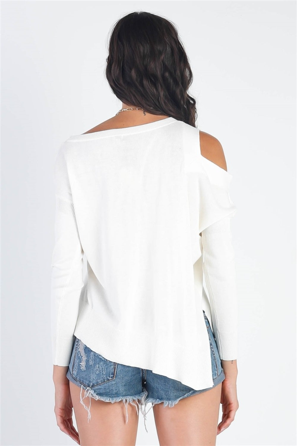 UNIQ Cold Shoulder Long Sleeve Knit Top