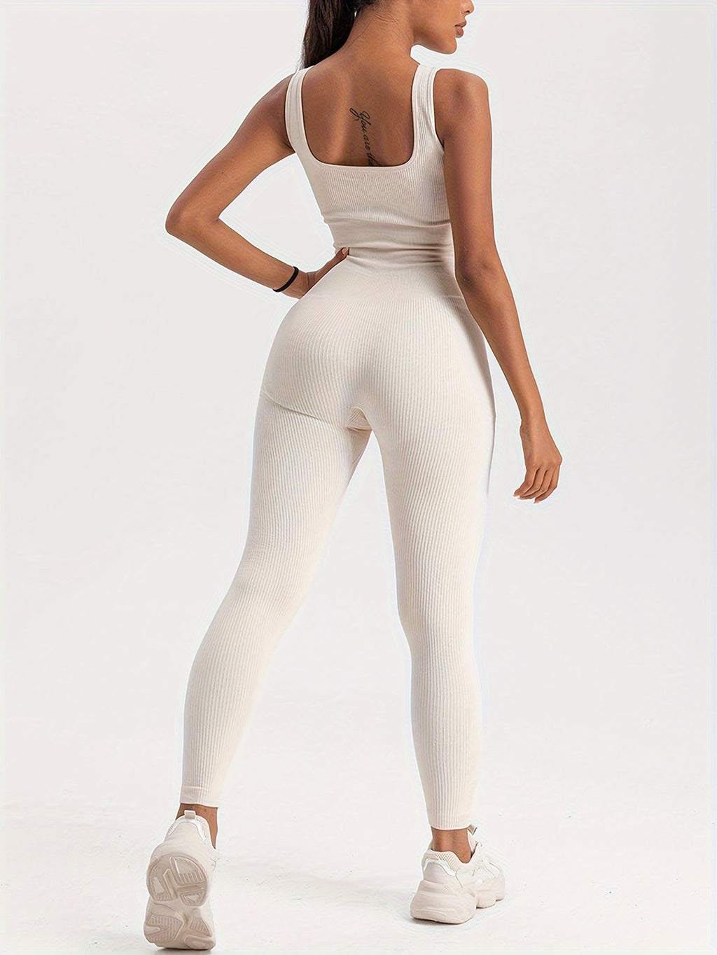 3 Pack Women's Ribbed Solid Color One-Piece  Form-Fitting Activewear Jumpsuits
