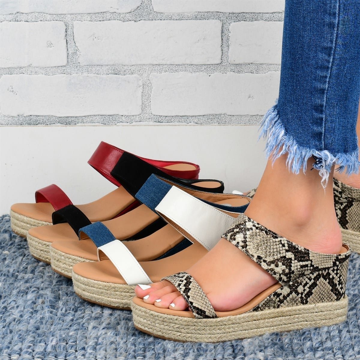 Hemp High Wedge Heel Sandals