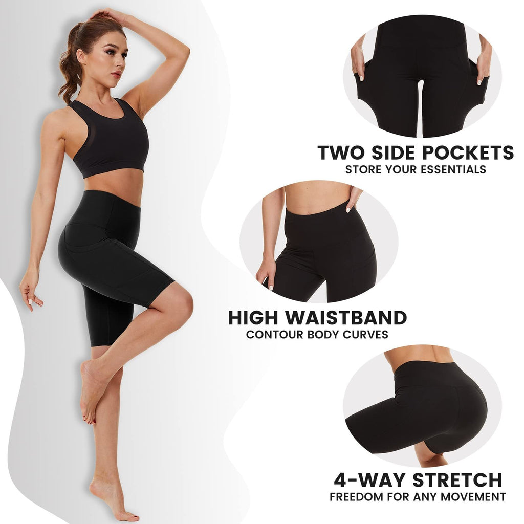 3-Pack Tummy Control Biker Yoga Shorts