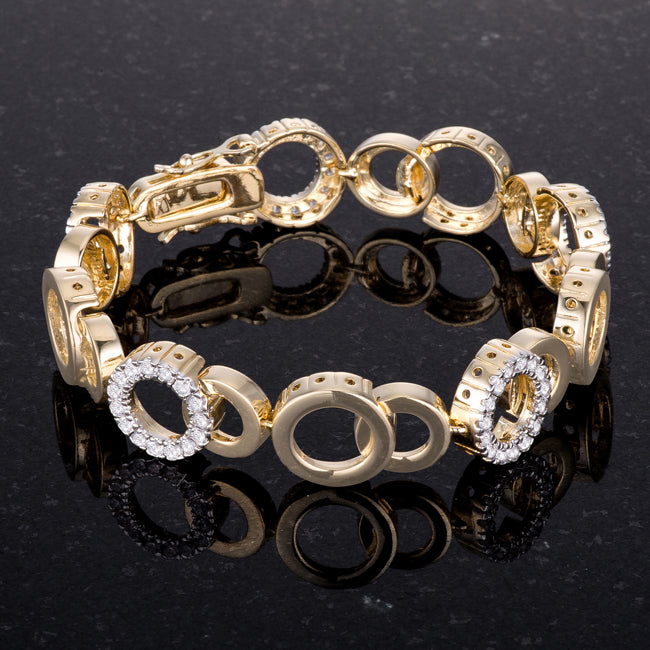 Circle Bijoux 7 Inch Two Tone Bracelet