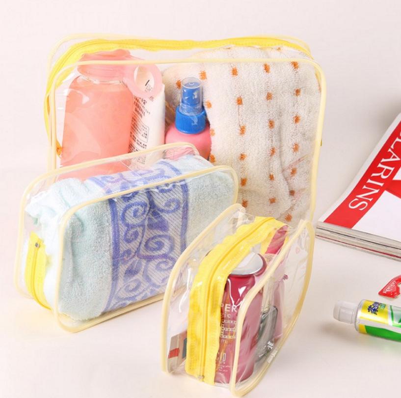 eTya Travel PVC Cosmetic Bags Women Transparent Clear Zipper Makeup Bags Organizer Bath Wash Make Up Tote Handbags Case