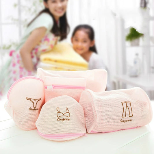 Cartoon Mesh Laundry Wash Bags Foldable Delicates Lingerie Bra Socks Underwear Washing Machine Clothes Protection Net