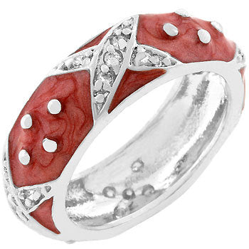 Marbled Pink Enamel Ring