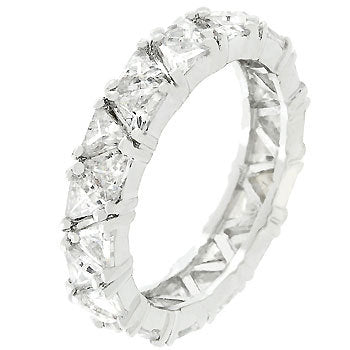 Rhodium Plated Trillion Eternity Band