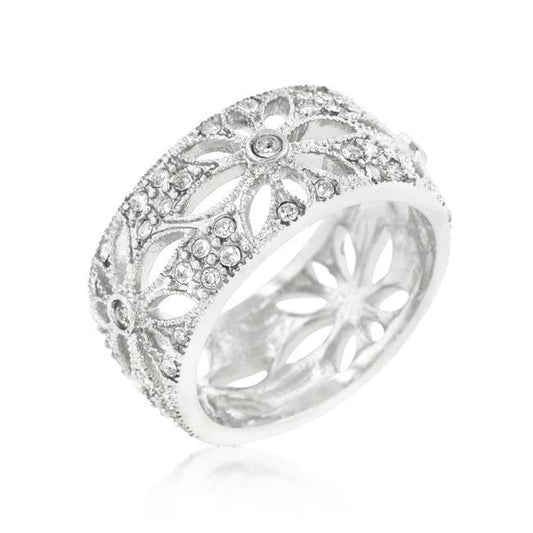 Crystal Floral Filigree Band