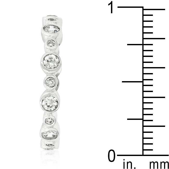 Alternating Bezel Linked Cubic Zirconia Eternity Band