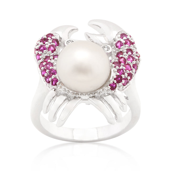 Pearl Crab Cubic Zirconia Ring