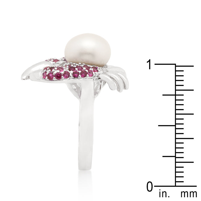 Pearl Crab Cubic Zirconia Ring