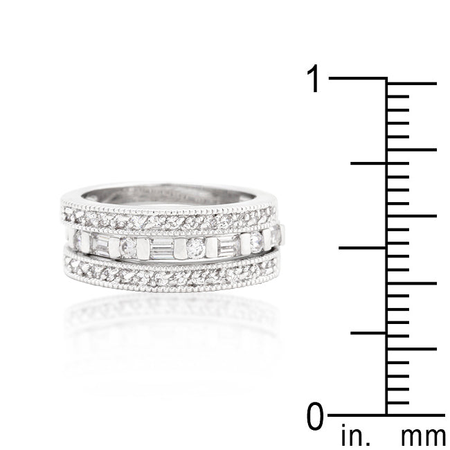 Simple Cubic Zirconia Ring Set