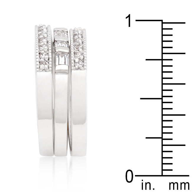 Simple Cubic Zirconia Ring Set