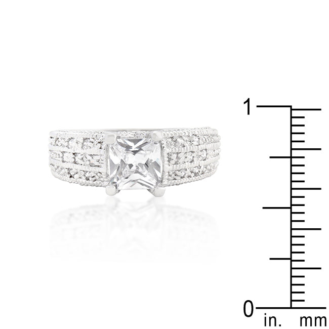 Cubic Zirconia Princess Cut Ring