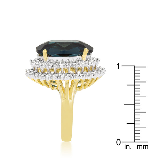 Two-tone Double Halo Cocktail Ring