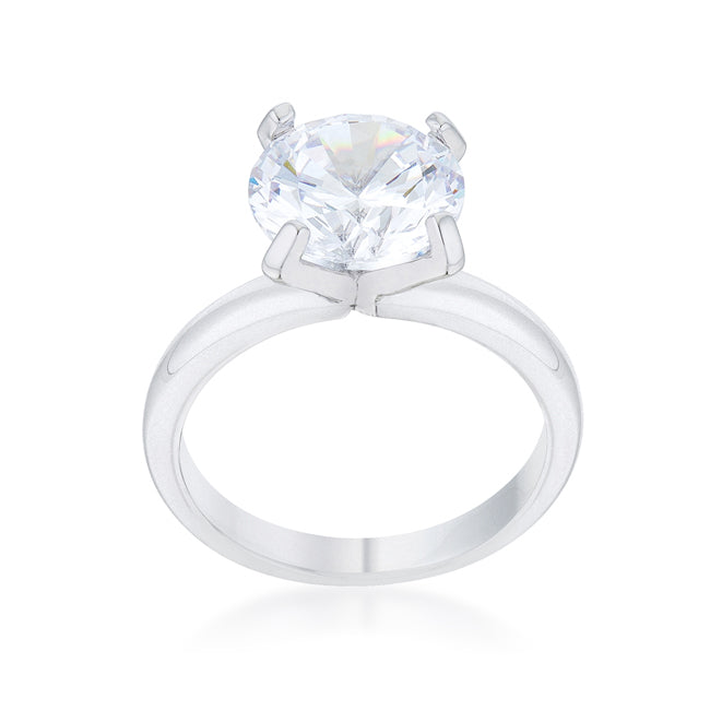 Hanna 4.4ct CZ Rhodium Classic Solitaire Ring