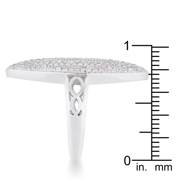 Bella 2.3ct CZ Rhodium Contemporary Cocktail Ring