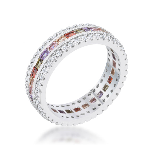 Paula 1.75ct Multicolor CZ Classic Band Ring