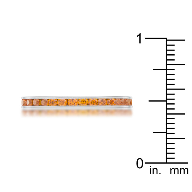 Teresa 0.5ct Orange CZ Stainless Steel Eternity Band