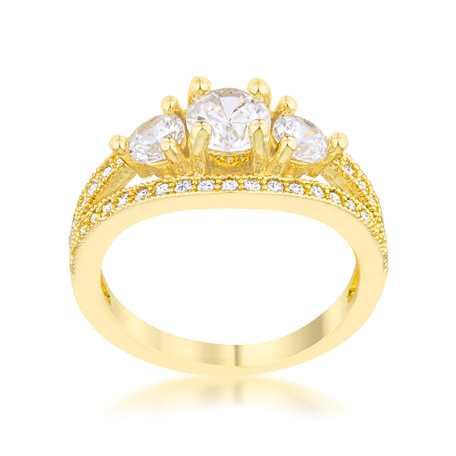 Geneviere 1.45ct CZ 14k Gold Classic Ring