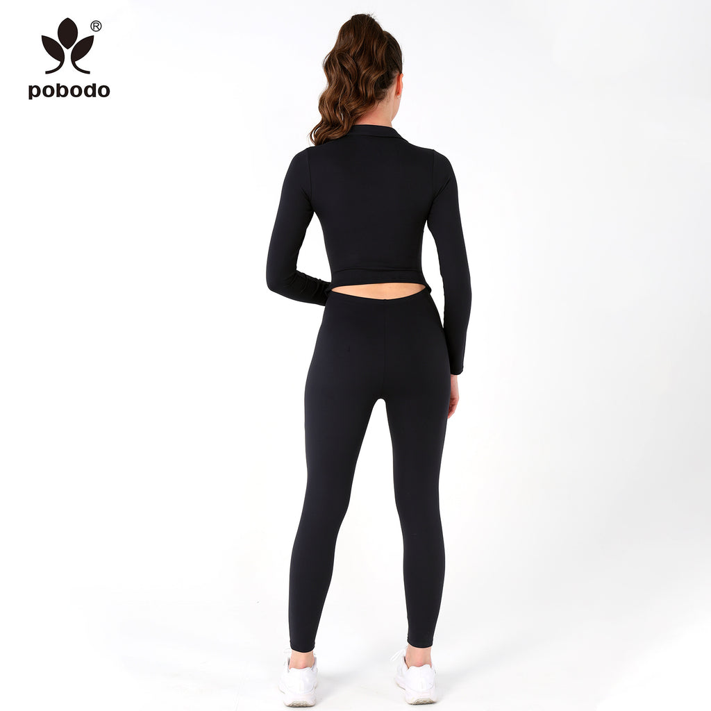 Polo Collar Long Jumpsuit