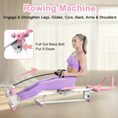 4-in-1 Ab Workout Exercise Rowing Machine