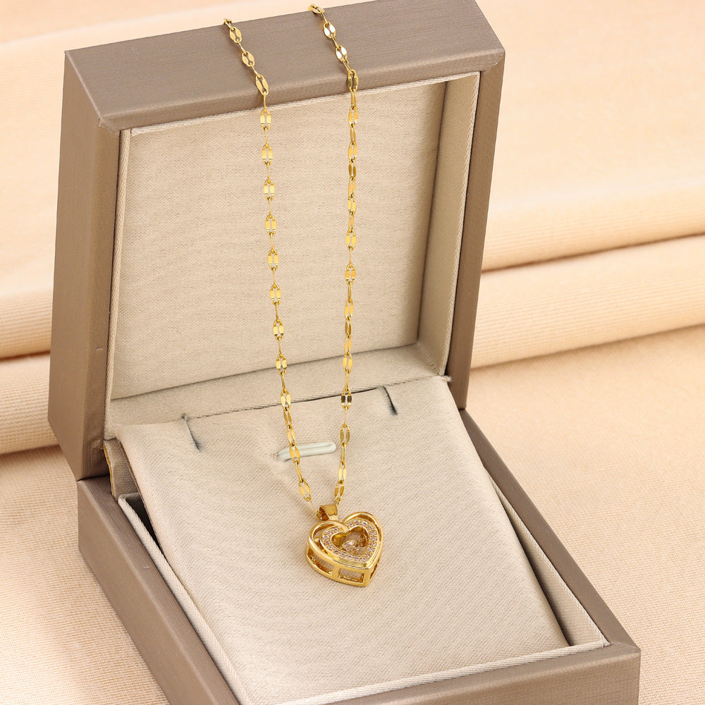 Double-layer Rhinestone Love-Valentine Necklace