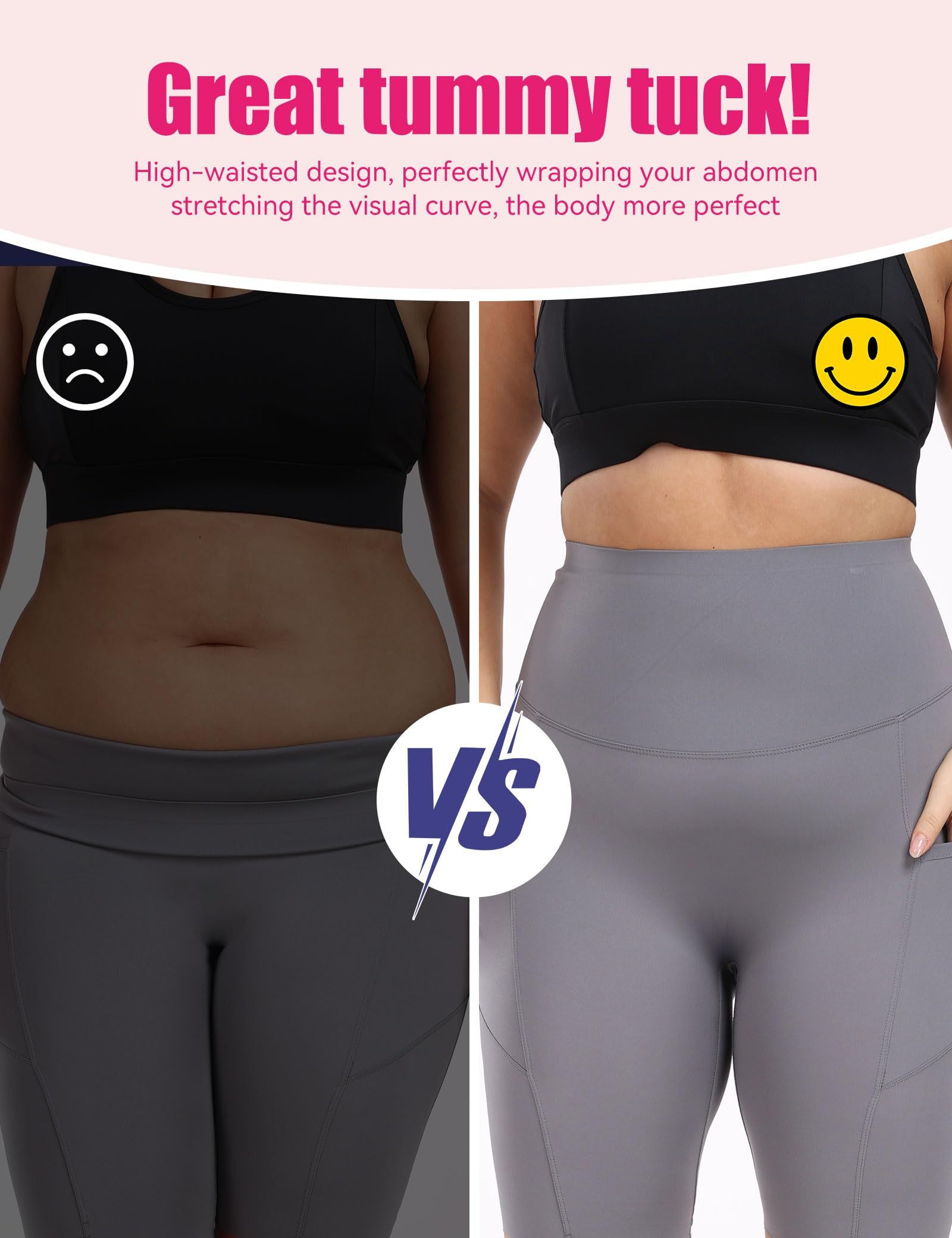 Cropped High-waisted Oblique Pocketed Yoga Pants - Cyan/Dark Gray