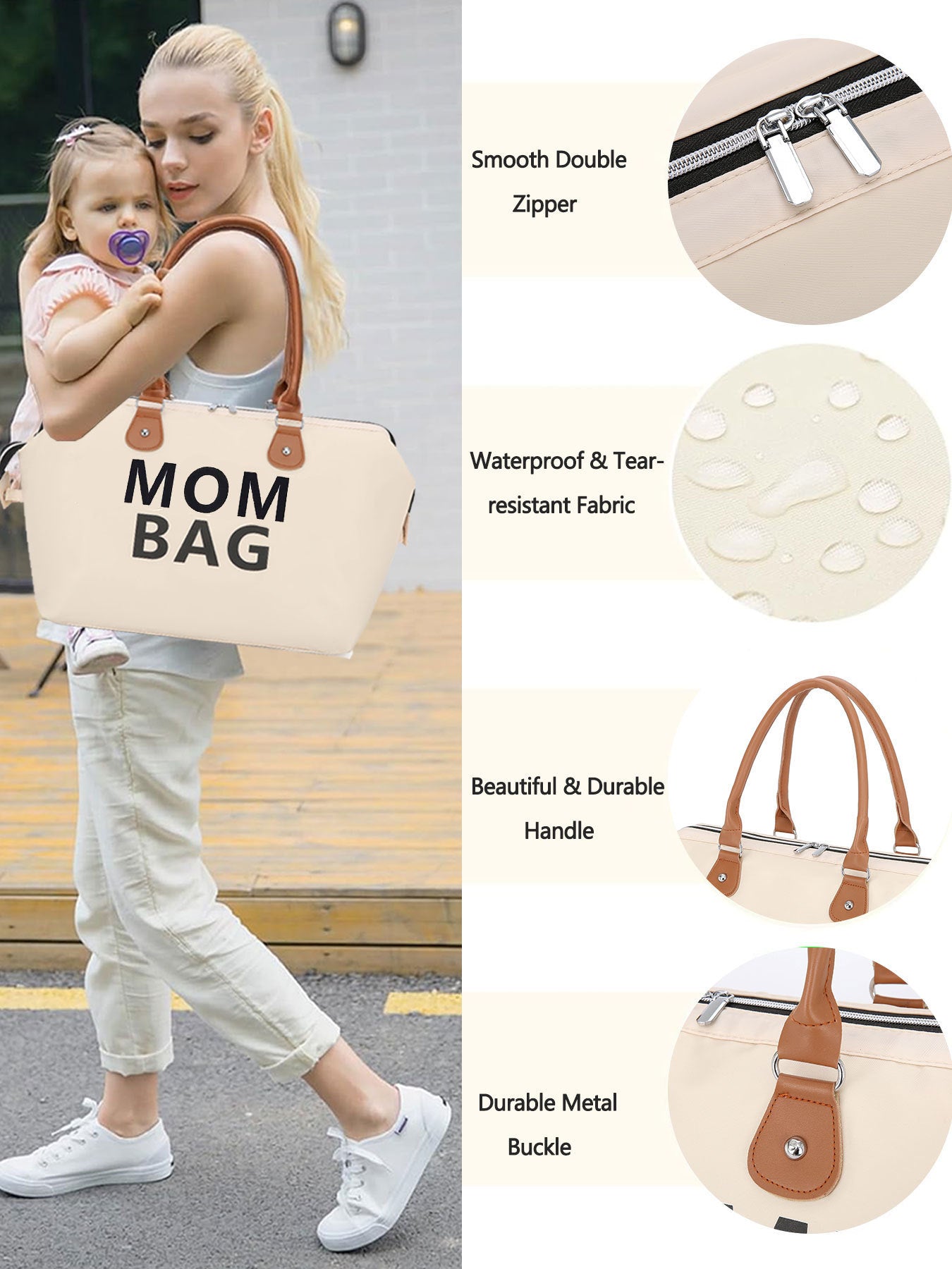 3-Pc Weekender Mom Traveling Duffel Bag Set