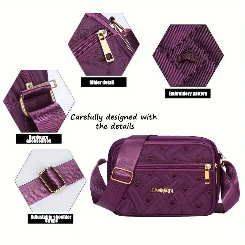 New Oxford Cloth Multi-Layer Crossbody Embroidery Bag