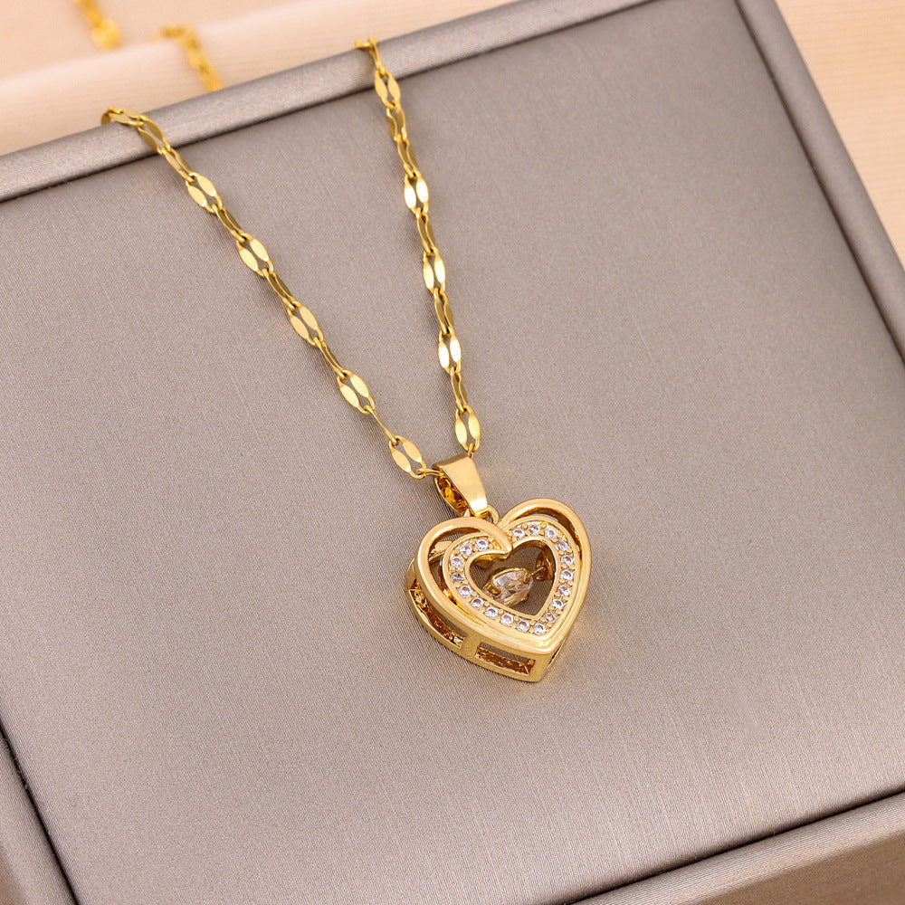 Double-layer Rhinestone Love-Valentine Necklace