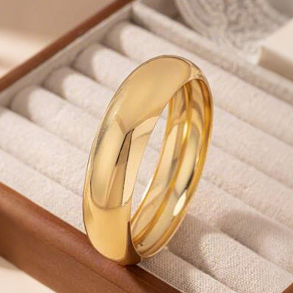 1pc Fashionable 18k Gold Plated Smooth Bangle Bracelet