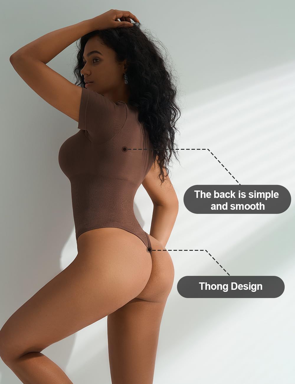 Euro-American Square-neck Cinched Waist Bodysuit