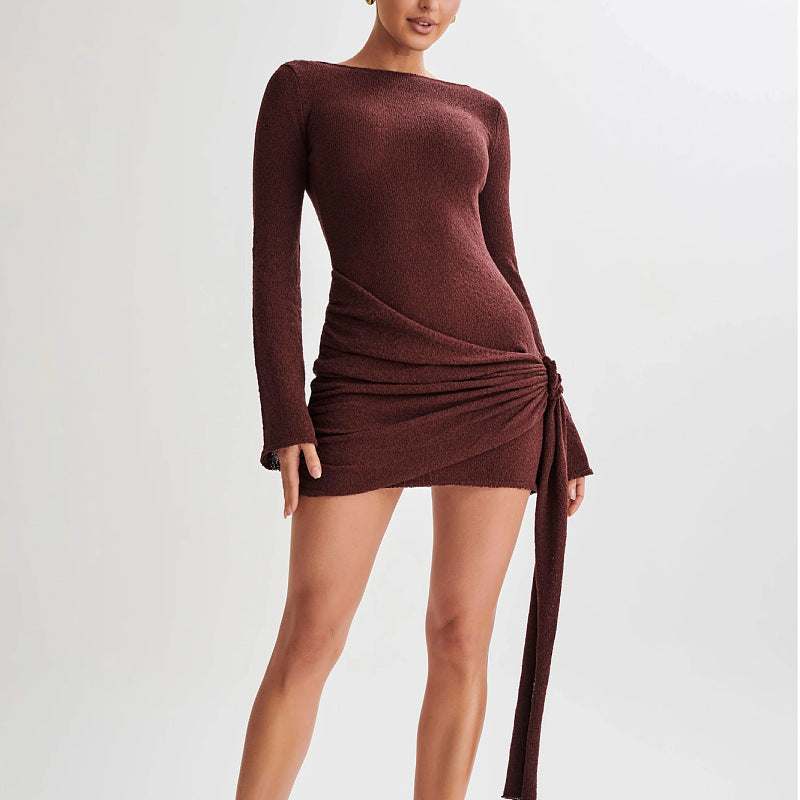 Y2K Slim-Sexy V-shaped Backless Mini Dresses