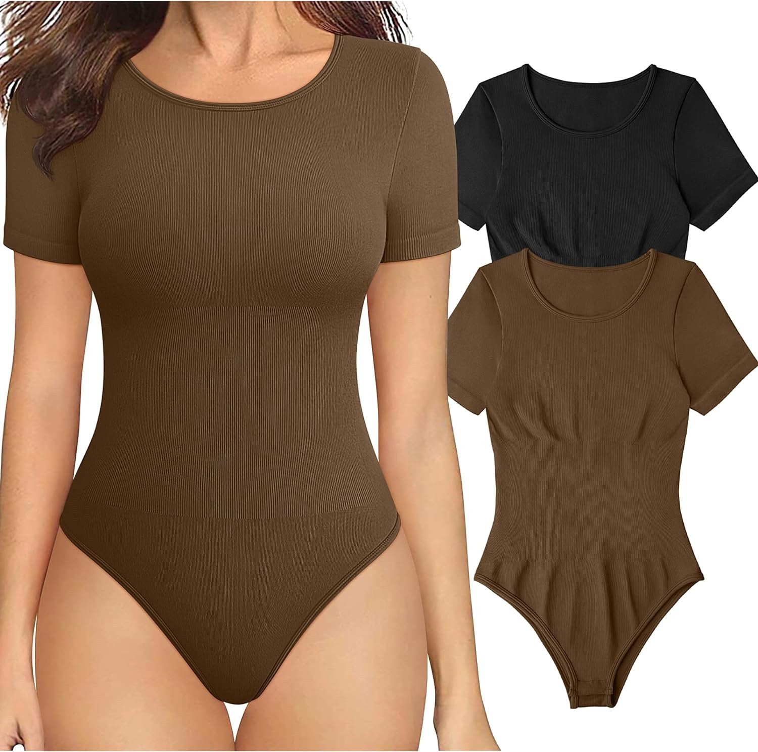 Euro-American Square-neck Cinched Waist Bodysuit