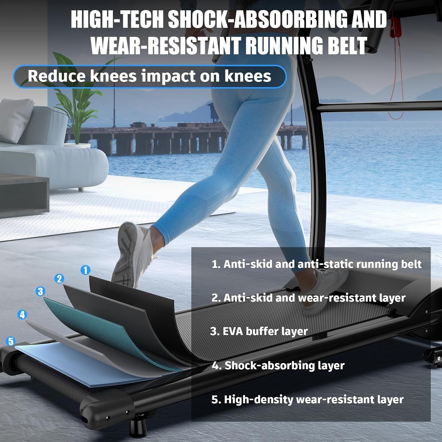 Foldable Under Desk Treadmill w/Remote