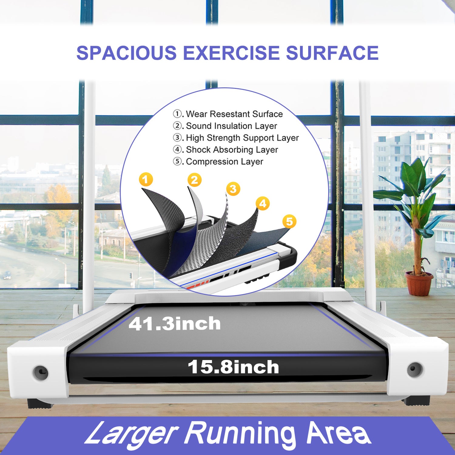LED Display Walking/Running Treadmill w/Remote